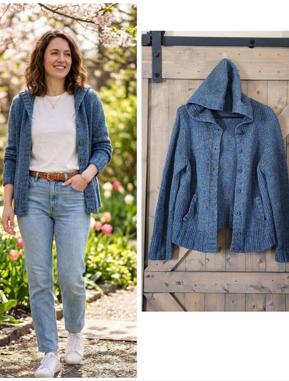 Eileen Fisher Wool Cashmere Knit Cardigan Size Medium